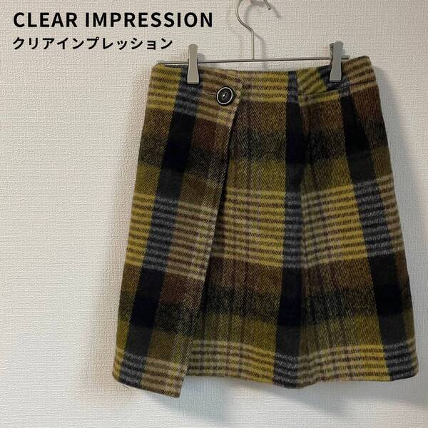 美品★CLEAR IMPRESSION タイトスカート モヘヤ混 日本製 ひざ丈