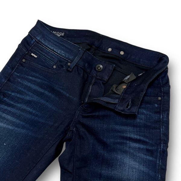 ジースターロゥ MIDGE MID STRAIGHT ストレッチ デニム パンツ サイズ25