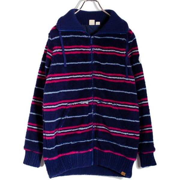 ROXY ロキシー ボアジャケット フルジップ ボーダー Mサイズ レディース フリースジャケット