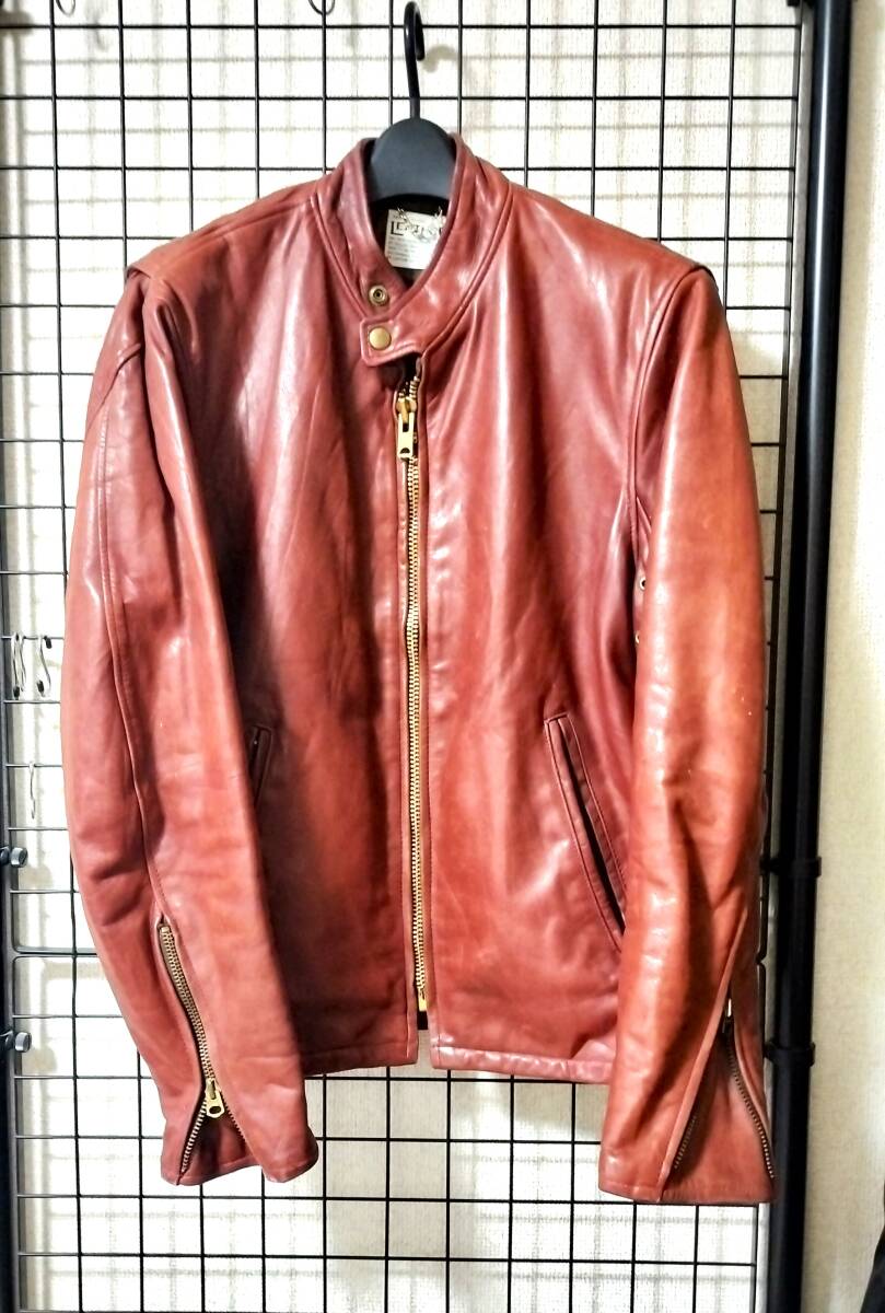 VINTAGE ヴィンテージ レザージャケット シングルライダース 赤 Yahoo!オークション -「ヴィンテージ シングル ライダース」の
