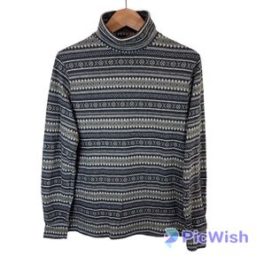 LANDS END ランズエンド ladies レディース トップス タートルネック USA製 ロングスリーブ ネイティブ アウトドア XS