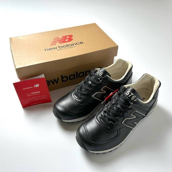 UK製【Limited Edition】New Balance LM576UK BKU BLACK/TAN US8 26cm 天然皮革 M576 限定 新品未使用 オールレザー 黒 NB 本革 スニーカー