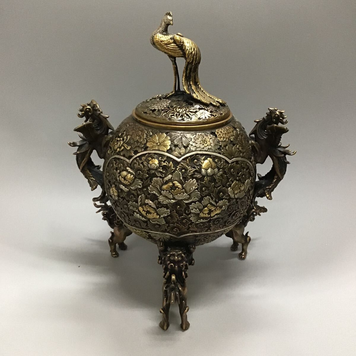Amazon｜高岡銅器 村田宏 造 香炉 青銅／伝統工芸品 駒型 菖蒲