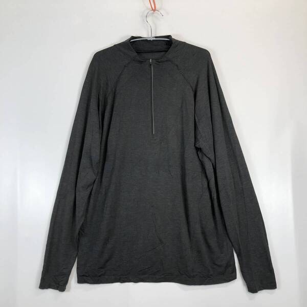 Lululemon ルルレモン ロングスリーブシャツ ハーフジップ 長袖 ダークグレー系 XXLサイズ メンズ