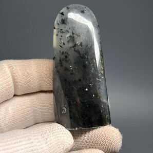 未彫刻 天然玉石 印鑑 印材 氷透感 水墨青花 文房具 篆刻