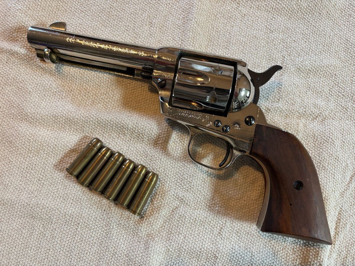コルト SAA.45 シビリアン シルバー ABS 木製グリップ仕様 X