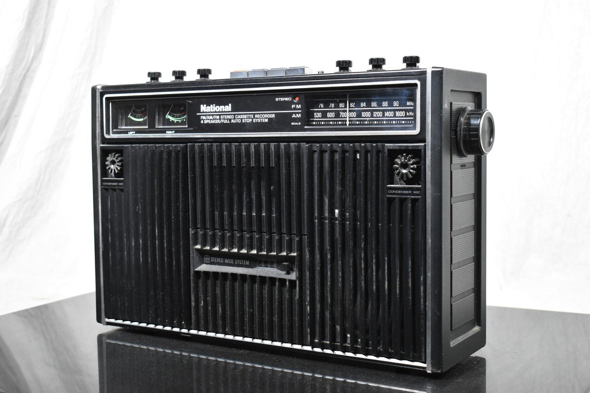 美品 NATIONAL ラジカセ カセットレコーダーRS-457 AM/FM ラジオ