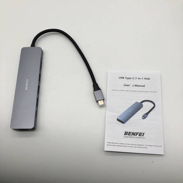 BENFEI USB C ハブ 7in1 USB C ハブ マルチポート アダプター USB-C - HDMI 4K@60Hz、USB-C - SD/TF カードリーダー A2872
