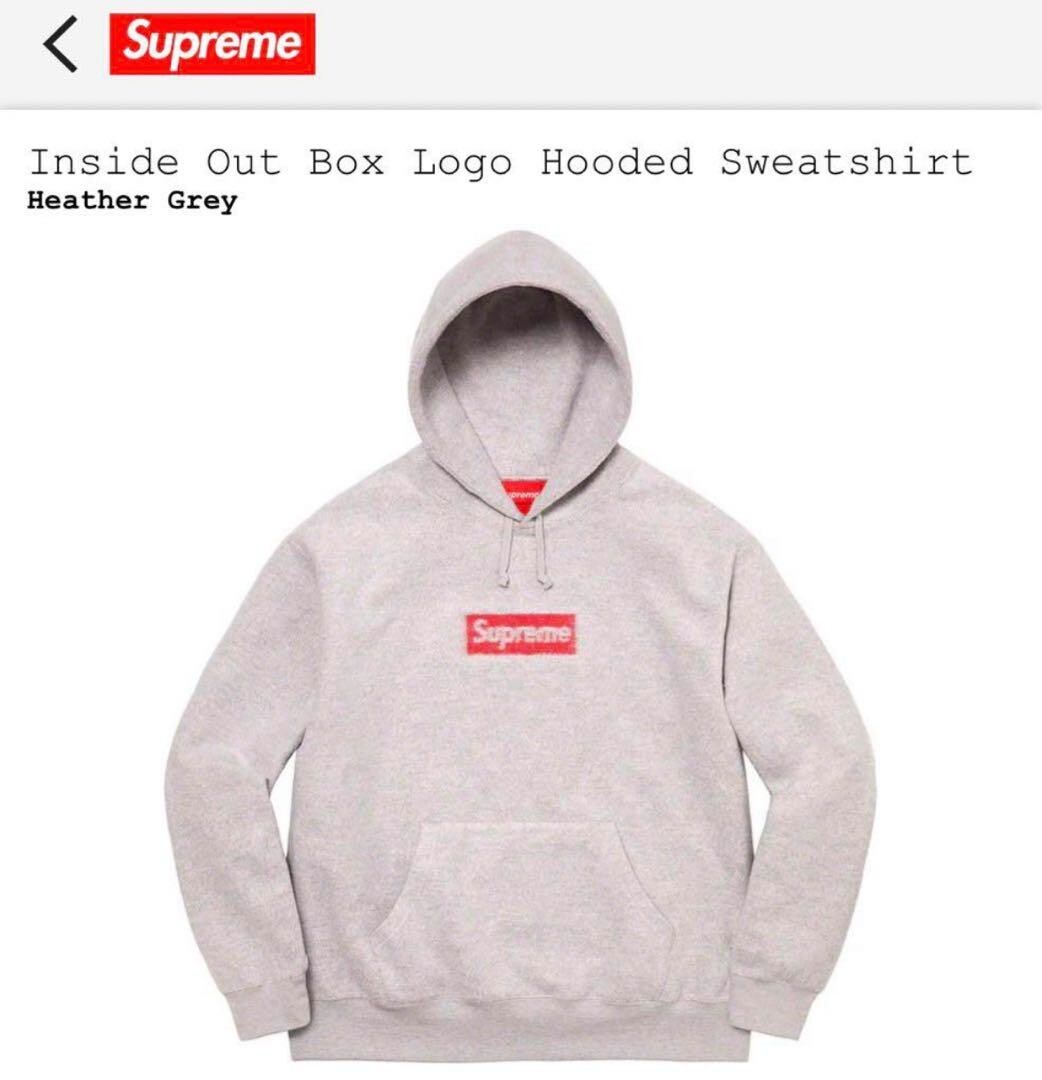 Supreme Inside Out Box Logo Hooded Sweatshirt グレー L 新品 26,000円