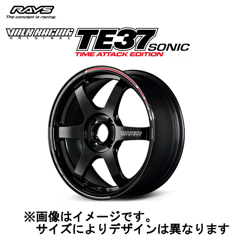 レイズ ボルクレーシング TE37 SONIC TIME ATTACK EDITION (2本セット) 4/100 16x6.5J +39 ブラック/REDOT (KR) 06676653992KR