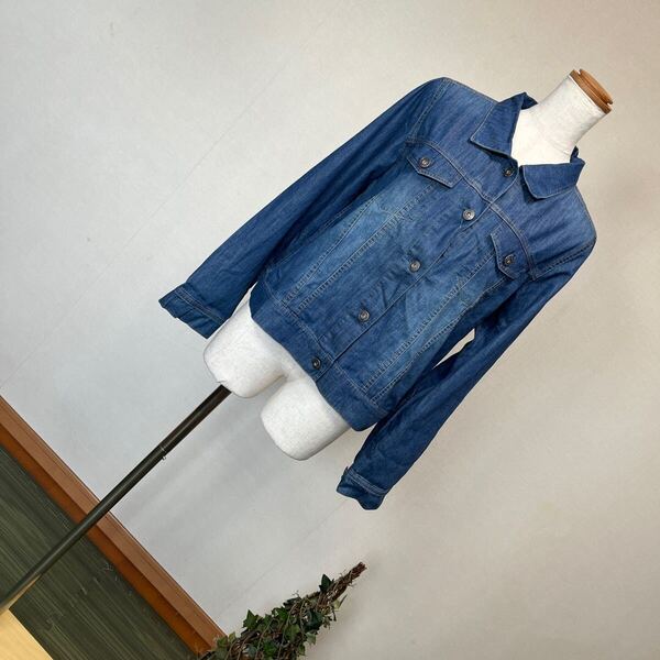 4-6新品 シンプルデニムシャツジャケット 長袖デニムシャツ コットンジャケット L 11号13号15号