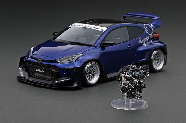 ☆即決送料無料☆IG2903 1/18 PANDEM GR YARIS (4BA) Blue Metallic With Engine