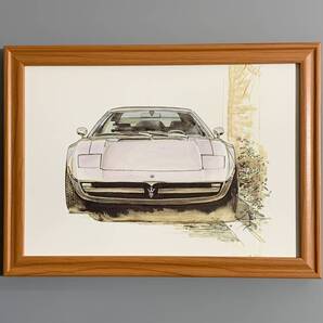 ■BOW/池田和弘■「Maserati Merak /1989」/B5額装品/貴重イラスト/印刷物/インテリア G1801