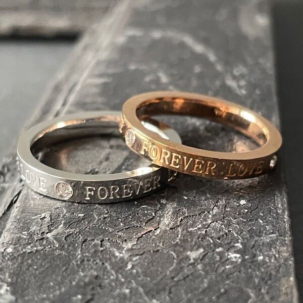 Forever love ペアリング*ステンレスリング*インデックスリング*ミドルリング*サージカルステンレス*アニバーサリーリング*男女兼用