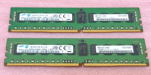 ○Samsung M393A1G40DB0-CPB0Q 2枚セット - PC4-17000/DDR4-2133/PC4-2133P ECC REG/Registered 288Pin DDR4 RDIMM 16GB(8GB x2) 動作品