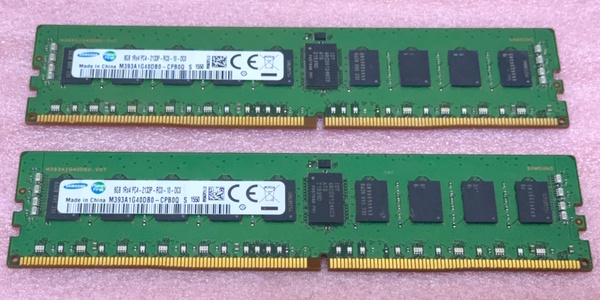 #Samsung M393A1G40DB0-CPB0Q 2枚セット - PC4-17000/DDR4-2133/PC4-2133P ECC REG/Registered 288Pin DDR4 RDIMM 16GB(8GB x2) 動作品