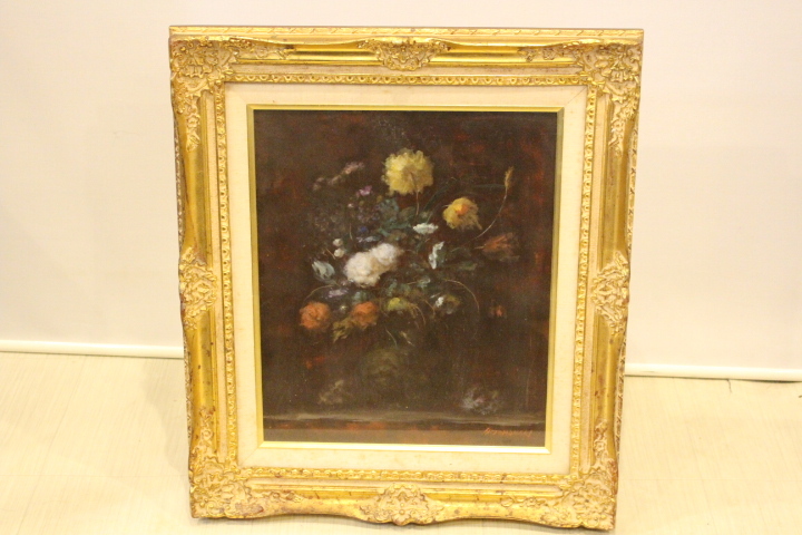 友成晴雄 『パリ裏通り』 油彩画 - 北海道画廊