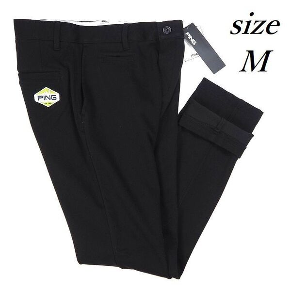 R661 新品 PING GOLF ピン ゴルフ ストレッチ ボンディング パンツ 起毛 保温性 ブラック M