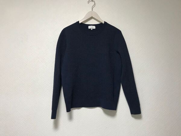 本物カルバンクラインCalvinKleinデザインニット長袖セーターメンズサーフミリタリービジネススーツゴルフ紺ネイビーM