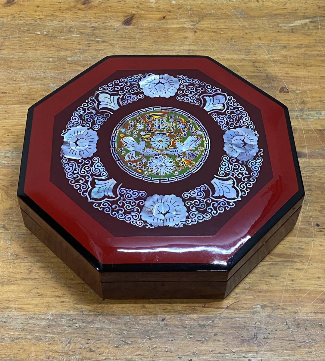若狭塗 螺鈿細工 桜の菓子鉢 金箔 貝 木製 骨董 伝統工芸品