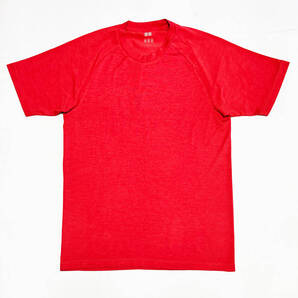 ■UNIQLO/ユニクロ ドライEX クルーネックTシャツ・レッドL美■
