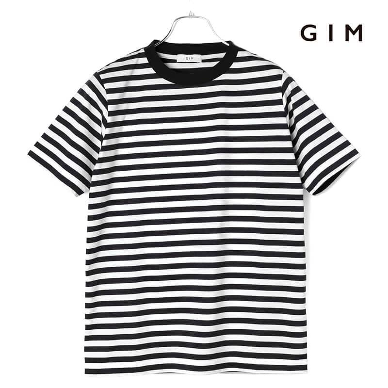 ◆【GIM(ジム)/春夏/ウルティマコットンボーダー柄半袖クルーネックTシャツ】[gim2380121-M]