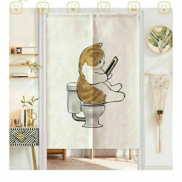のれん トイレねこ 送料無料/新品未使用品 ブラインド カフェカーテン 間仕切り