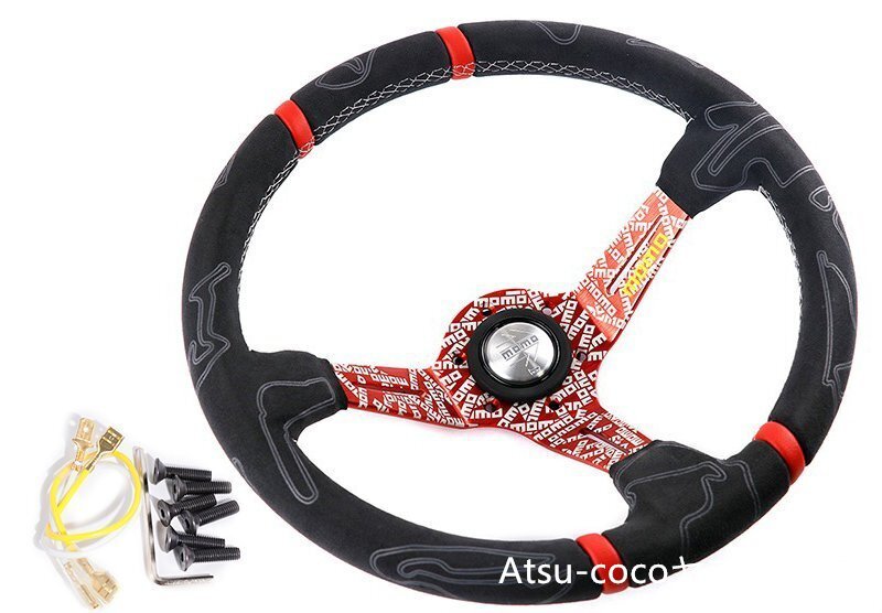 車ハンドル ステアリング スポーツステアリングホイール ドリフト momo風 350mm 14インチ ULTRAグラフィティレース専用