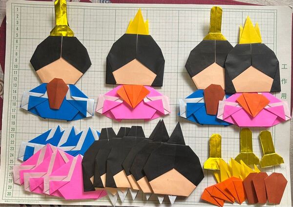 13 折り紙 ひな祭り 雛祭り おひなさま ハンドメイド 壁面飾り