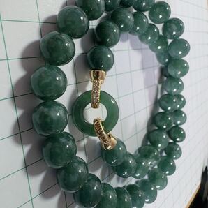 R2-0301 天然本翡翠 一品一図 高品質藍水ひすい ミャンマー産天然翡翠 ネックレス約42cm 天然石 9.9mm一点物 希少 縁起物 お守り