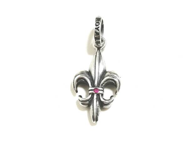 ☆レア 限定品 本物 正規品 ロイヤルオーダー Small Fleur w/ Red CZ スモール フルール ペンダントトップ シルバー925☆