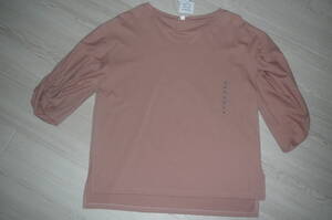 ●Tシャツ レディース カットソー (M)ねじり袖ひんやり抗菌防臭 シルキーコットン