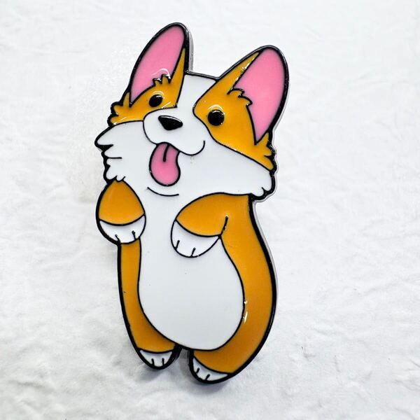 【ピンバッジ】コーギー 犬 わんこ たっち 動物 癒し かわいい