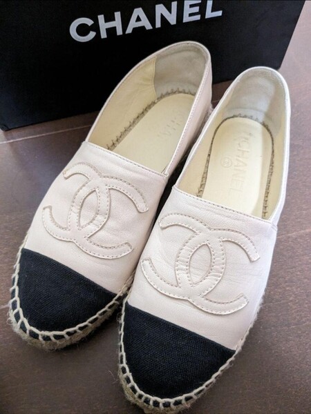 送料無料☆定価14万円☆ラム革☆CHANEL エスパドリーユ35☆
