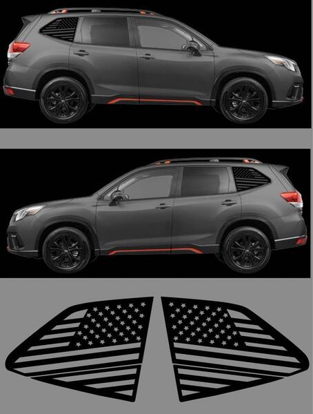 SK FORESTER メッキモール無し車用 WINDOW PANEL DECAL【星条旗風】