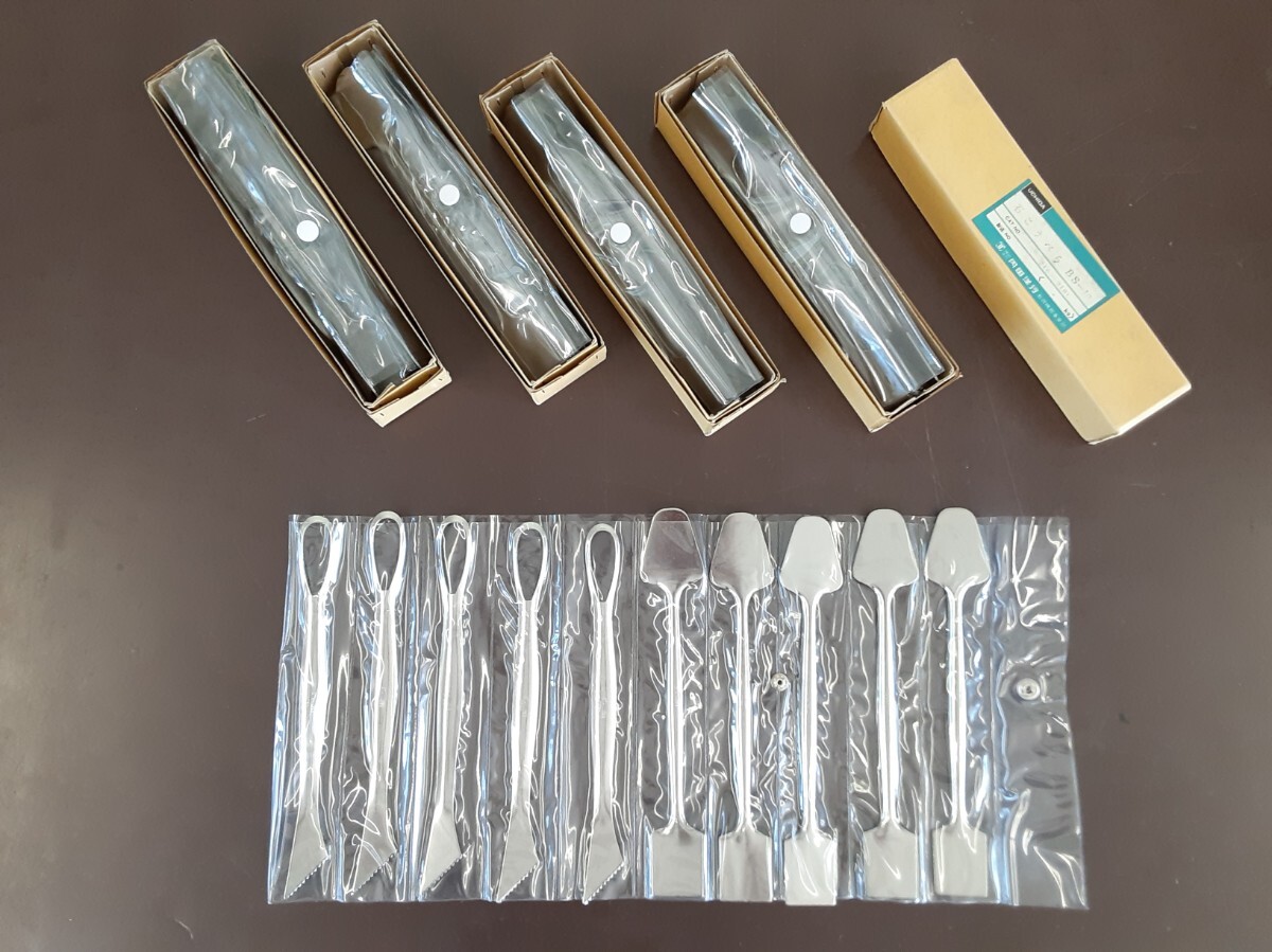 彫塑、石膏ベラ ステンレス製、2種類×5本×5セット（ビニールケース入り）