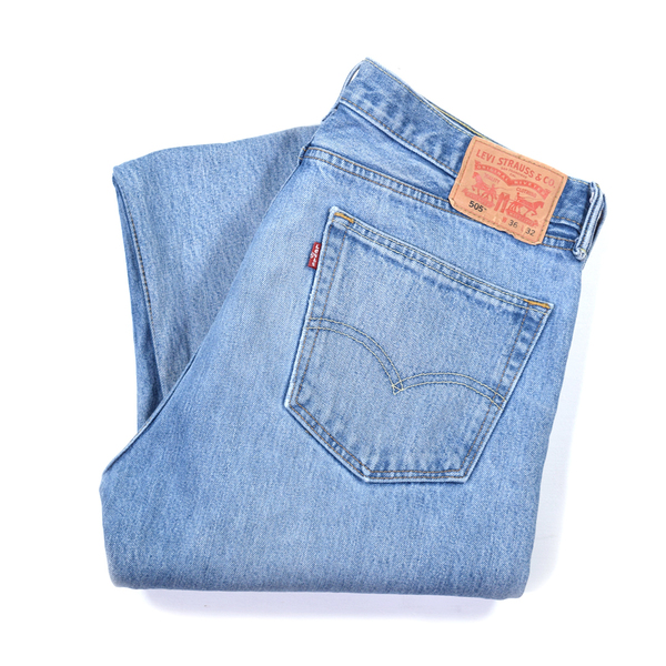 【送料無料】リーバイス 505 ストレート ジーンズ デニムパンツ ジッパー ブルー W37相当 Levis ジーパン 古着 @EA9065