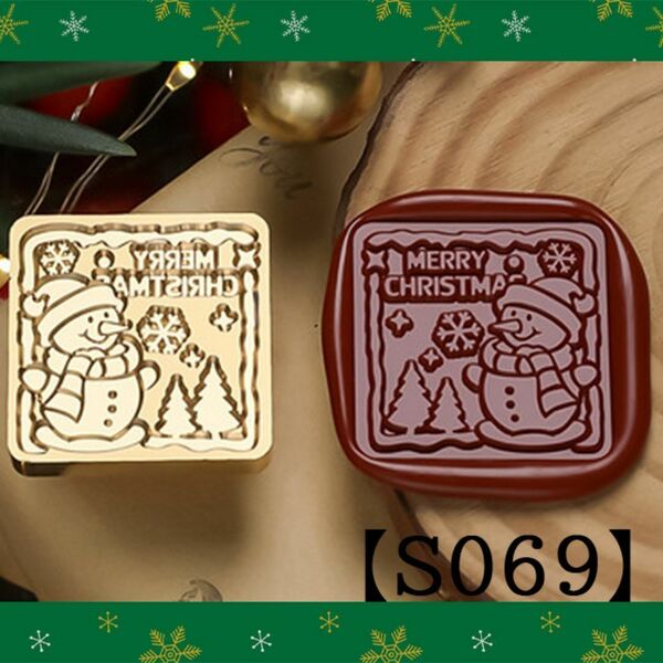 【S069】冬の雪だるま 2.5㎝ シーリングスタンプ ヘッドのみ