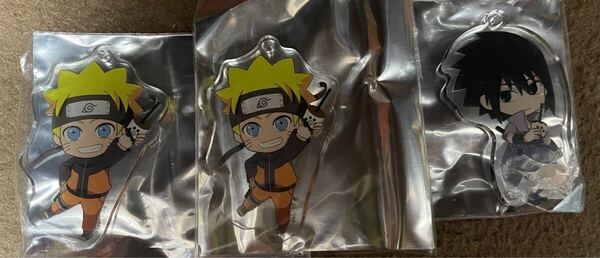 NARUTO 謝謝珍珠 アクキー アクリルキーホルダー ナルト サスケ 3個セット
