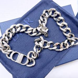 美品 DIOR ディオール CD ICON CDアイコン チェーンネックレス シルバー N1097HOMMT