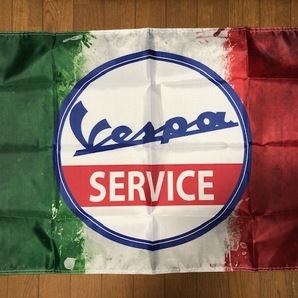 送料無料!お部屋に!オフ会に! ベスパ VESPAトリコロゴ バナーフラッグ 旗 通常サイズ プリマベラ PIAGGIO GTS300IE px125fl2