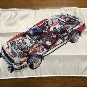 誰も持ってない?オフ会で目立つ!TOYOTA セリカ WRC スケルトン ロゴ バナーフラッグ 旗 通常サイズ 送料サービス