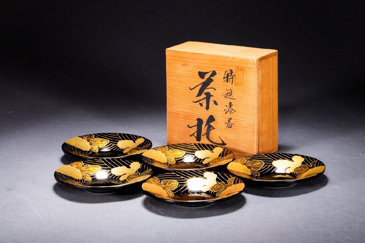 ビッグ割引 鉄仙蒔絵 輪島塗 おもてなし揃 （Yahoo!オークション 3客セット 工芸品