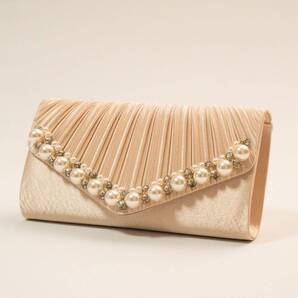 【美品】パーティーバック クラッチバッグ レディース 結婚式 2次会 披露宴 同窓会 大きめ 入学式 卒業式 ブライダル フォーマル 成人式