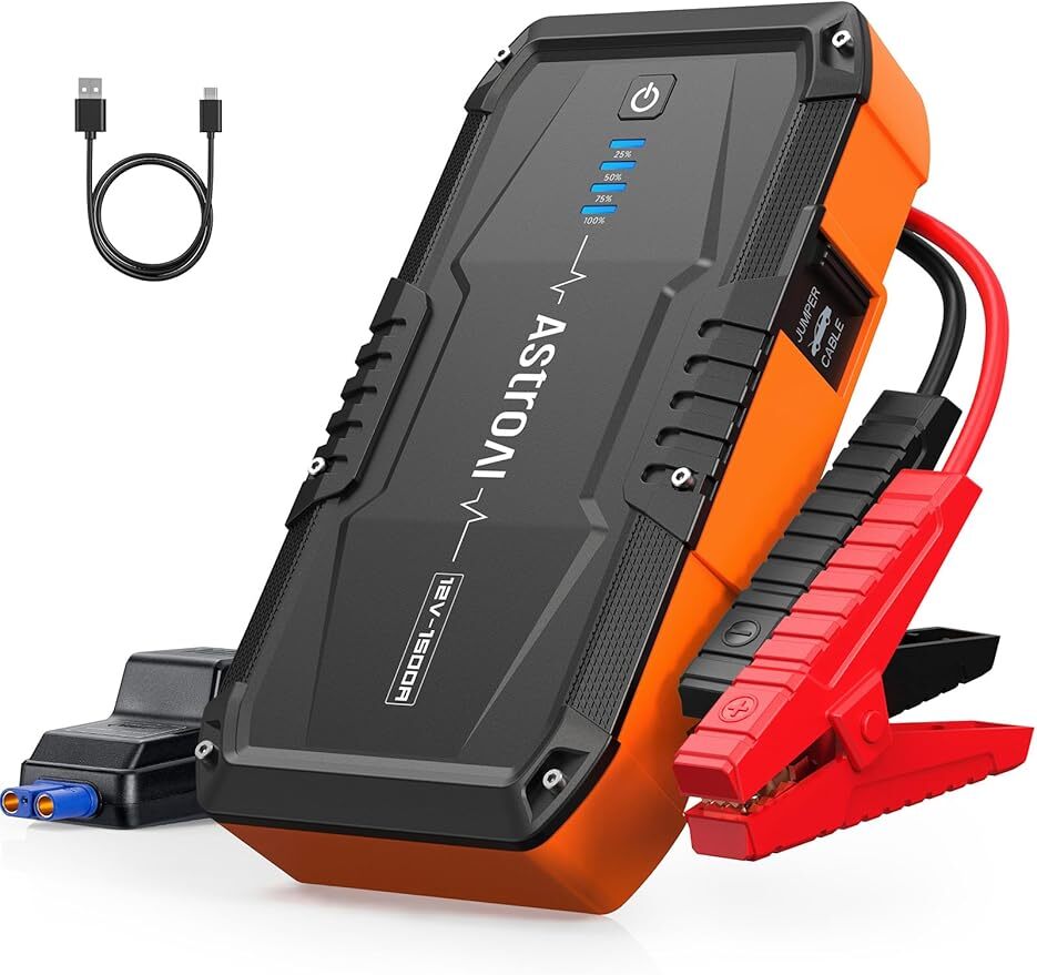 ジャンプスターター 10000mAh 1500Aピーク電流 車用エンジンスターター 最大6Lガソリン車 3Lディーゼル車対応 12V 車緊急始動