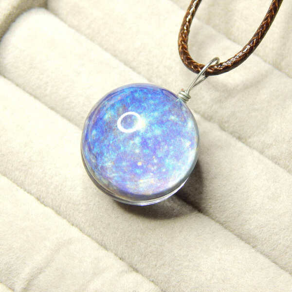 再入荷★大人気★在庫限り 即決 星空 宇宙 シンプル ガラス玉 夜光 天体 ネックレス レディース メンズ ペンダント 蓄光 スターダスト22