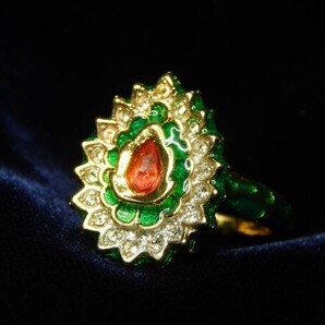 新品★送料無料 11号 孔雀の尾 CZダイヤモンドリング エレガント シルバー925 Gold Plated レディース 指輪 キュービックジルコニア