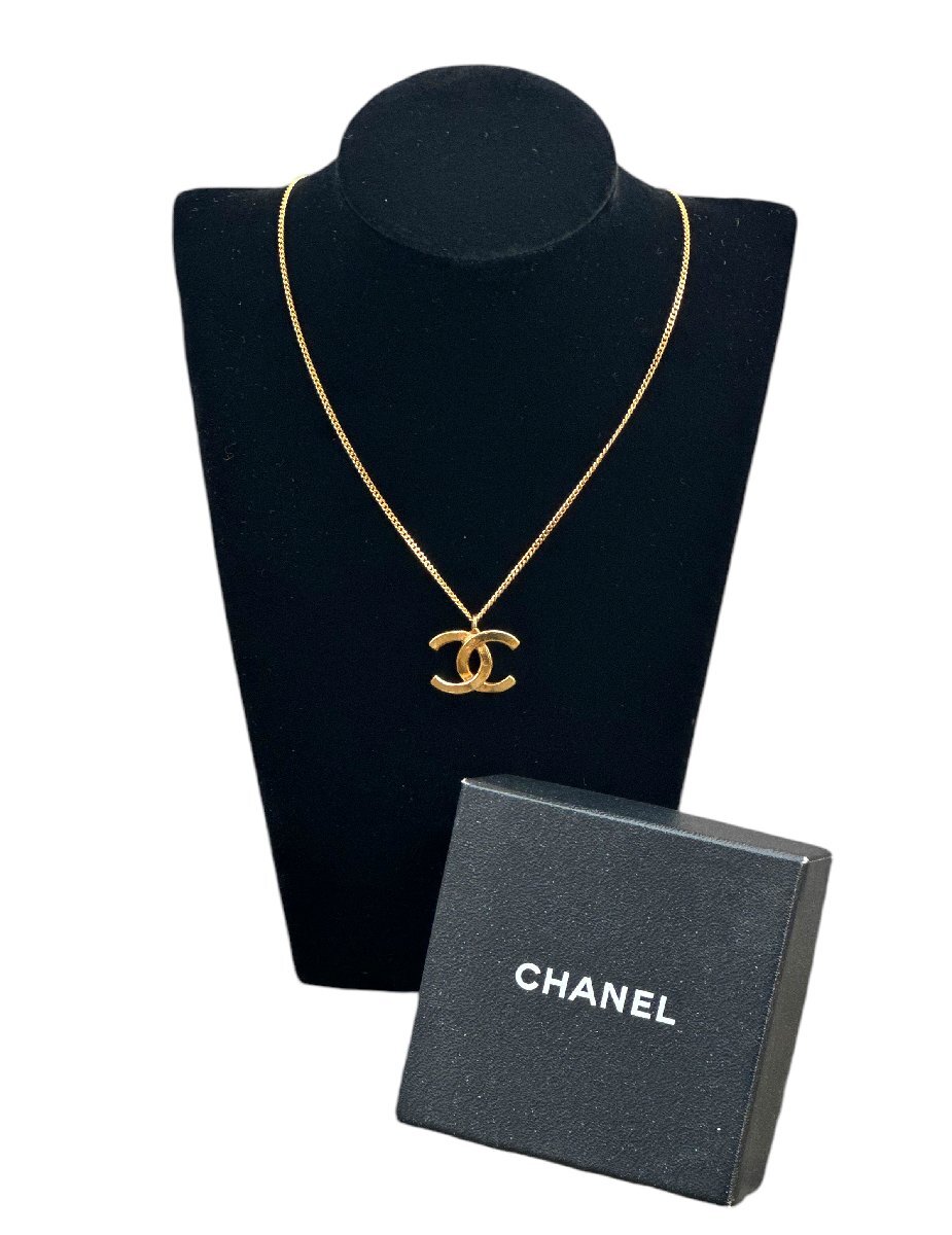 超美品箱付き◆本物◆CHANELシャネルCCヴィンテージVintageココマークCOCOネックレスアクセサリー刻印ありゴールド色金色