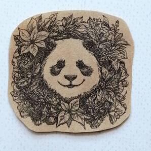732 パンダ ポインセチア クリスマスリース はんこ ハンコ ヴィンテージ アンティーク スタンプ ゴム印 ラバー ラッピング クリスマス
