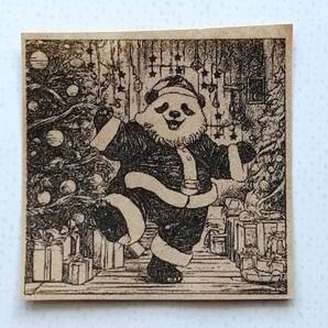 736 パンダ サンタクロース クリスマスパーティー はんこ ハンコ ヴィンテージ アンティーク スタンプ ゴム印 ラッピング クリスマスツリー